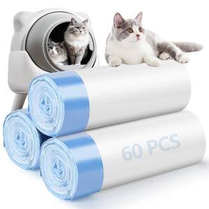lot 10183 image: 60 Pack Cat Litter Bags Compatible with Litter Robot 3 & 4, Self Cleaning Automatic Litters Box Liners, 25.2 x 15.7 inch (10-12 Gallons)