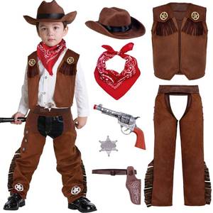 lot 11512 image: Spooktacular Creations Halloween Cowboy Hat Costume for Boys, Kids Brown Western Costume, Deluxe Boys Cowboy Outfit Set for Toddler Halloween RolePlay Themed Party (3T, 3-4 yrs)