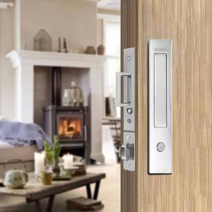 lot 11526 image: Lipshome Pocket Door Locks, Edge pulls, Hidden Handles, Pocket Door Hardware, Sliding Door Locks, Sliding Door Hardware, for Doors 1 512 to 2 28 Thick (Silver, Privacy Type) (Used)
