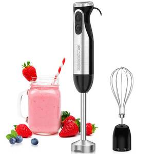 lot 11551 image: Bonsenkitchen Immersion Handheld Blender with Whisk, 20-Speed & Turbo Mode Hand Blender Stick 500W, 304 Stainless Steel Hand Blender for Soup, Smoothie, Puree, Baby Food (Turns On)