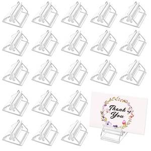 lot 12304 image: Cositina 50 Pack Plastic Game Card Stands Clear Card Holders Table Place Game Pieces Sign Stand for Board Game Photo Memo Picture Display Party Favor - 0.75�0.75inch