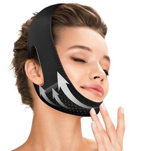 lot 12306 image: Juskaa Reusable V Line Lifting Mask with Chin Strap for Sleeping,Face Lift Prevent Sagging, Jaw Exerciser,Black,M