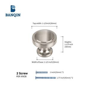 lot 12320 image: Banqin 10 Pack Brushed Nickel Cabinet Knobs Dresser Drawer Knobs Round Silver Cabinet Hardware for Dresser Bathroom Satin Nickel Handles