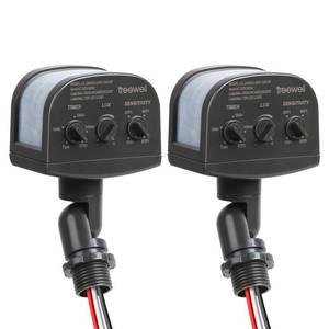 lot 12334 image: TREEWELL 2 Pack 240-Degree Replacement Motion Sensor, Adjustable LUX(5-300) & Time & Detection Sensitivity Up to 60 Feet Range, 3 Working Modes Outdoor Motion Detector for Security Floodlight, Brown