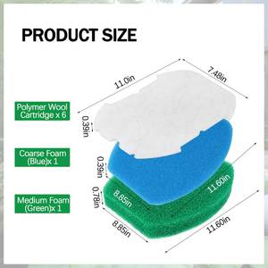 lot 12348 image: eaacaa Pond Maintenance Kit with Foam Filter Set & Polymer Wool Filter Pads - Fits Inpond 5-in-1 300 Gallon Model, Medium (Fit 300)