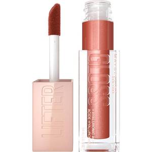 lot 12370 image: Maybelline Lifter Gloss, Hydrating Lip Gloss with Hyaluronic Acid, High Shine for Plumper Looking Lips, Topaz, Terracotta Neutral, 0.18 Ounce