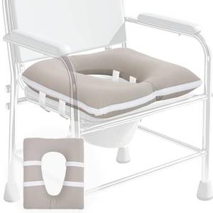 lot 12380 image: RoamReady Bedside Commode Cushion, Inflatable Cushioned Toilet Seat for Seniors, Bedridden Disabled, Commode Seat Cushion with Removable Fabric Cover for Pressure Relief, Wheelchair(Grey)