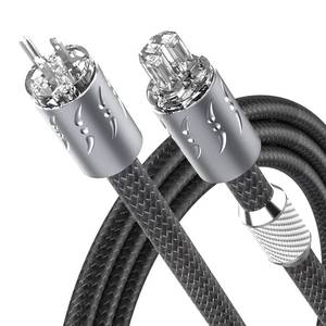 lot 15113 image: Viborg HiFi Power Cable, 5.9FT, Hi-end Power Cord, 2x9AWG, Super-Litz Copper Shielding AC Audiophile Power Wire Mains Cord with Rhodium Plated US PlugIEC C15 Connector