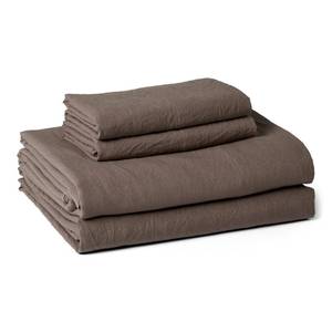 lot 15121 image: Amazon Basics Queen Bed Sheet, 4-Piece Bedding Set, Double Brushed Microfiber, Ultra Soft, Easy Care, Brown
