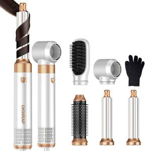 lot 15146 image: Blow Dryer Brush 5 in 1 Set,Negative Ion Air Curling Wrap Air Curler, Hot Air Styler Round Brush Blow Dryer Curling Iron Hair Styling Tools Gift for Dry,Volumize, Straight,Curl,100-120V