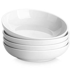 lot 15149 image: MALACASA 8.85 Large Pasta Bowls, 42 OZ White Salad Bowls Soup Bowls, Porcelain Serving Bowls Set of 4, Large Kitchen Bowl Plates Pasta Plates, Microwave & Dishwasher Safe, Series REGULAR