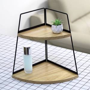 lot 15180 image: 2 Tier Bathroom Counter Organizer,Standing Rack Cosmetic Holder,Wood Bathroom Organizer,Vanity Organizer Bathroom Counter Tray,for Bathroom,Bedroom (Log Color)