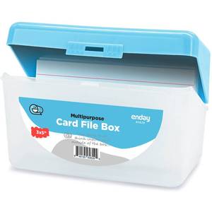 lot 16022 image: Enday Index Card Holder Blue, 3x5 Note Flash Card Organizer Case, Index Card File wflip top, Notecard Recipe, Holder, Holds 250 Cards, Also Available in Purple, Red, Green, Grey, Pink (1 PC)