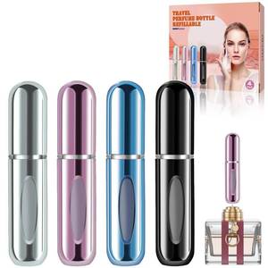 lot 16026 image: opasyo Portable Mini Refillable Perfume Atomizer Bottle, Travel Size Refillable Perfume Refill Bottle - Perfume Atomizer Refillables, Scent Pump Case, 4 Pcs Pack of 5 ml Small Perfume Spray