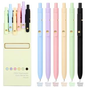 lot 16037 image: Ddaowanx Colored Gel Pens, 0.5mm Fine Point Retractable,Colorful Pens for Journaling,School Supplies, Gifts for Nurse and Teens, Stockings Stuffers for Women(6Pcs-Aesthetic Colors)