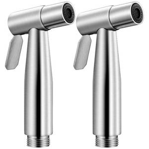 lot 16055 image: Bidet Spray Heads Set of 2 Stainless Steel Hand Bidet Spray Heads for Bathroom Kitchen and Toilet Cleaning