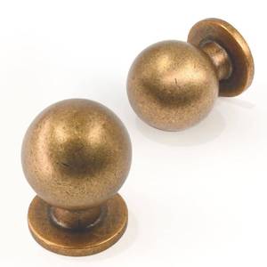 lot 16056 image: Asimerdeco 10 Pack Antique Brass Cabinet Knobs Single Hole Cabinet Pulls Round Kitchen Cabinet Knobs Drawer Knobs