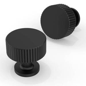 lot 16057 image: Asimerdeco 10 Pack Matte Black Cabinet Knobs 1-110 Inch(28mm) Single Hole Cabinet Pulls Round Kitchen Cabinet Knobs Drawer Knobs