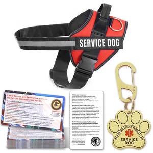 lot 16063 image: Opstin Service Dog Vest, ID Tag  50 ADA Information Cards, Service Dog Harness in Sizes X Small to XX Large, Ruggedized Metal Tag, 2-Sided Service Animal Information Cards, ESA Accessory Set X-Large