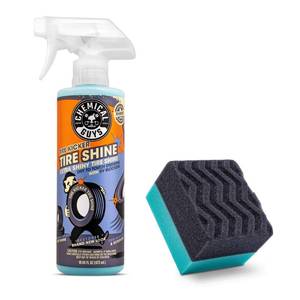 lot 16087 image: Chemical Guys Tire Kicker Sprayable Extra Glossy Tire Shine with Applicator (Works on Rubber, Vinyl & Plastic) Safe for Cars, Trucks, Motorcycles, RVs & More, 16 fl oz