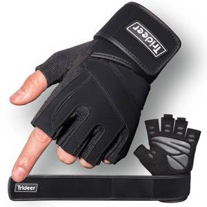 lot 16100 image: Trideer Workout Gloves for Men, Weight Lifting Gloves with Wrist Wrap Support, Full Palm Protection & Extra Grips for Weightlifting, Exercise, Cross Training, Fitness, Pull-up