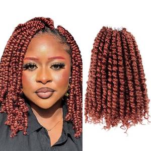 lot 16104 image: BOHOBABE Crochet Passion Twist Hair Pretwisted 12 Inch Short Pre-looped Passion Twist Crochet Braiding Hair 8 Packs (350#)