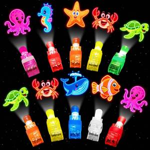 lot 16120 image: PIONJOY 4 Pack Prefilled Easter LED Finger Lights Light Up Rings, Exchange Gifts School Classroom Prizes, Surprise Easter Basket Stuffers for Egg Hunt Prizes