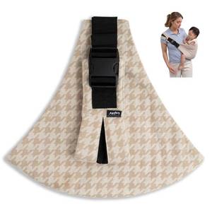 lot 16465 image: Lujifo Baby Sling Carrier for Toddler, Houndstooth Baby Carrier Sling, Premium Cotton Linen Adjustable in Both Front and Back Shoulder Strap, Portable and Lightweight Toddler Carrier