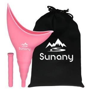 lot 16483 image: Sunany Female Urinal, Reusable Silicone Foolproof Women Pee Funnel Allows Women to Pee Standing Up,Womens Urinal is The Perfect Companion for Indoor Use (Pink)
