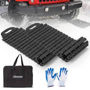 lot 17223 image: BUNKER INDUST Tire Traction Mats Portable Recovery Tracks for Off Road 4X4 Snow, Ice, Sand,Emergency Devices with Bag Gloves for Cars, Trucks, Van(2 Pack)