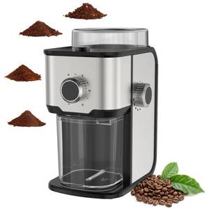 lot 17225 image: Ollygrin Burr Coffee Grinder Electric, Adjustable Flat Burr Coffee Grinder, Coffee Beans Grinder for Home Use, Compact with 14 Grind Sizes for Home & Office