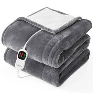lot 17245 image: Homemate Electric Heated Blanket Twin - 62x84 Heating Bed Blankets Throw with 10 Heating Levels 8 Hours Auto Off Fast Heating Over-Heated Protection Ultra Soft Warm Flannel ETL Certified Grey