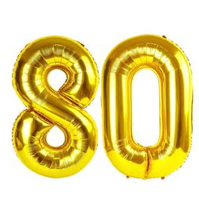 lot 18322 image: Gold Number 80 Balloon 40 inch, 80 Number Balloons, 80th Gold Birthday Decorations, 80 Year Old Women Men Golden Party Supplies