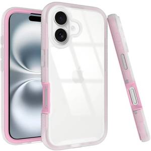 lot 18347 image: Puxicu Acrylic 2 in 1 for iPhone 16 Plus Case��Anti-Yellowing, Military-Grade Protection, Drop Shockproof Slim Phone Cover for iPhone 16 Plus 6.7, Light Pink