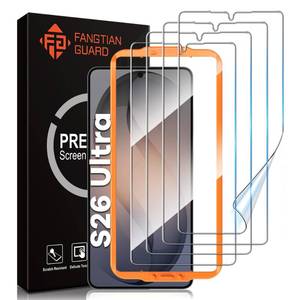 lot 18350 image: FANGTIAN 4-Pack for Samsung Galaxy S26 Ultra Screen Protector Not Glass - Film for S26 Ultra Screen Protector 6.9 inchFingerprint CompatibleAlignment Tool