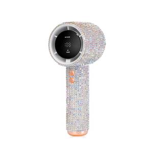 lot 18367 image: Fussybussy Portable Handheld Turbo Fan - Fashion Full Diamond 1800mAh USB Rechargeable Personal Battery Operated Mini Small Pocket Mini Fan for TravelOutdoorVacationBeachOutdoor Activities (Gold)