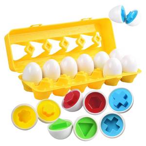 lot 18380 image: CPSYUB Matching Eggs Toys Color & Shape Recognition, Easter Eggs Toys for Baby Easter Travel Bingo Game, Sensory Early Learning Fine Motor Skills for Year Old Kids Christmas Stocking Stuffers(Yellow)