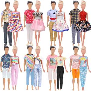 lot 18391 image: 18 Pcs Clothes and Accessories 5 Boy Outfits for 12 inch Boy Doll and 5 Girls Outfits for 11.5 inch Girl Dolls , Christmas Present for Girl Kids in Random