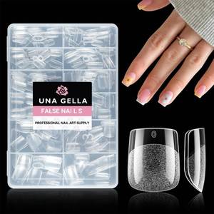 lot 18393 image: UNA GELLA Extra Short Square Nail Tips XS 216pcs Pre-Shape Extra Short Square Press on Nails Gel Tips Full Cover Acrylic Nails False Nails for DIY Salon 12 Sizes