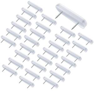 lot 18394 image: 30-Piece Bed Skirt Pins or Holders - Plastic Head Double Bed Skirt Holding Pins for Upholstery, Slipcovers and Bedskirts