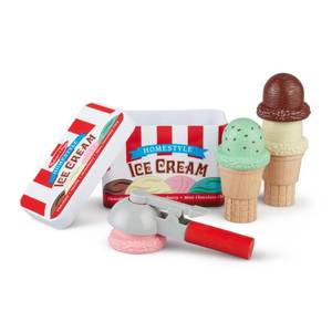 lot 19871 image: Melissa & Doug Scoop and Stack Ice Cream Cone Wooden Magnetic Pretend Play Food Set, Preschool Toy Play Ice Cream Set, Pretend Food, Toy for Toddlers and Kids Ages 3 - FSC-Certified