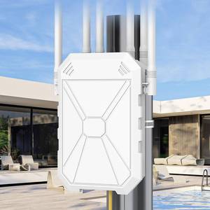 lot 19880 image: AX1800 Outdoor WiFi 6 Extender, High Power Outdoor WiFi Extender Signal Booster, Long Range Outdoor WiFi Access Point, IP67 Weatherproof, PoE Power Supply, for Starlink, Cameras, Patio, Camping,RV