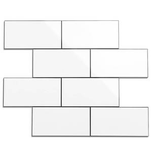 lot 19883 image: Havenly Peel and Stick Backsplash Tile for Kitchen & Bathroom Walls (White, 10 Tiles - 9.7 sq. ft. (0.9 m�))