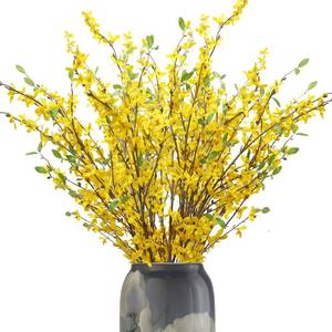 lot 19901 image: cacise Artificial Forsythia Branches, 6 Pcs 39.4 Inch Cherry Blossom, Spring Flowers Artificial for Decoration, Silk Forsythia Flowers Artificial Orchids Wedding Office Home Party Dining Table Decor