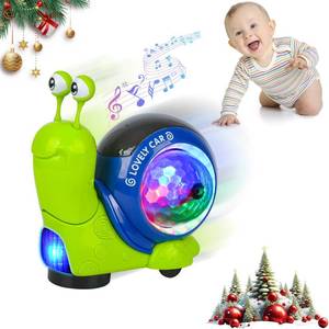 lot 20438 image: UMIKOOL DIRECT Baby Toddler Crawling Toys 6-12 Months, Musical Snail Baby Toy, Infant Crawling Tummy Time Development Toys Boy Girl Christmas Birthday Gifts