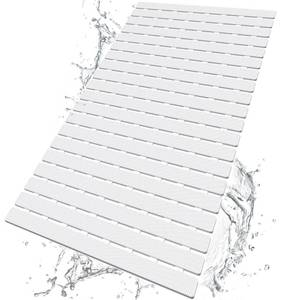 lot 20441 image: BEMISO Shower Mat Non Slip Bathtub Mat with Suction Cups and Drain Holes 27.5 x15.7 Inch Bath Mat for Tub & Shower.Easy Dry,Easy to Cut,Eco-Friendly