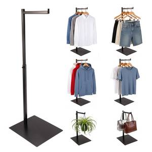 lot 20451 image: Orchidleaf Standing Clothes Rack, 18 - 32 Height Adjustable Metal Shirt Display Stand, Freestanding Clothing Display Rack for Closet, Bedroom, Living Room, Entryway