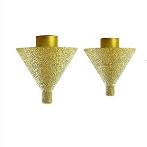 lot 20456 image: 2 Pcs Diamond Beveling Chamfer Bit for M10 Thread Adapter, Cone Carve Polish Grinding Wheel 38mm and 50mm Hole Diamond Countersink for Existing Holes Enlarging Shaping