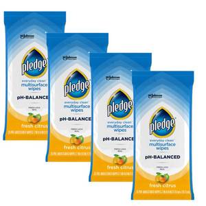 lot 20469 image: Pledge Multisurface Cleaning Wipes, pH Balanced, Fresh Citrus, 25 Count
