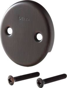 lot 20481 image: Delta Faucet RP31556RB Overflow Plate and Screws, Venetian Bronze